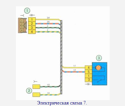 Электрическая схема задних дверей Гранта
