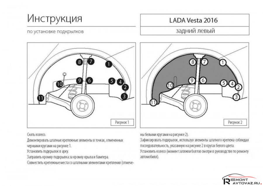 подкрылки веста